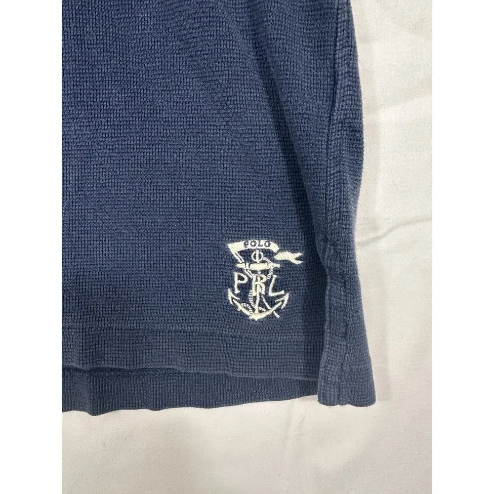 Polo Ralph Lauren Polo Blue Mesh Size Xl PRL Embroidered Crest 100% Cotton